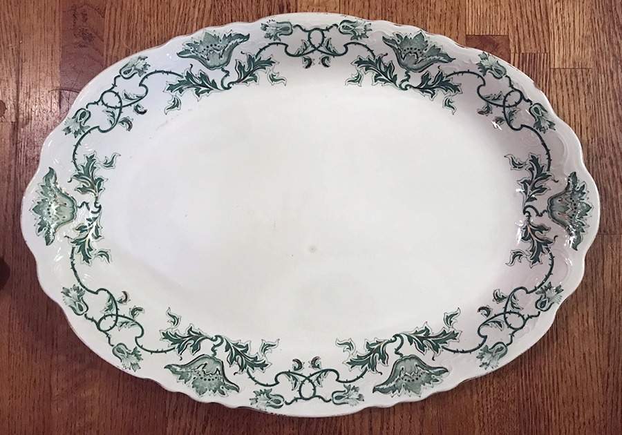 Hartwell Green 16" Oval Serving Platter by Alfred Meakin-1