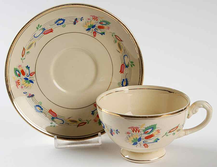 Monterey Footed Cup & Saucer Set by Myott Staffordshire-1