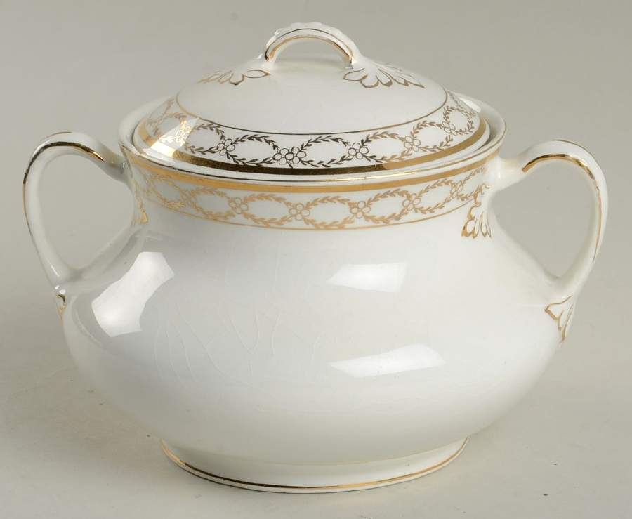 The Golden Chain Sugar Bowl & Lid by Alfred Meakin-1