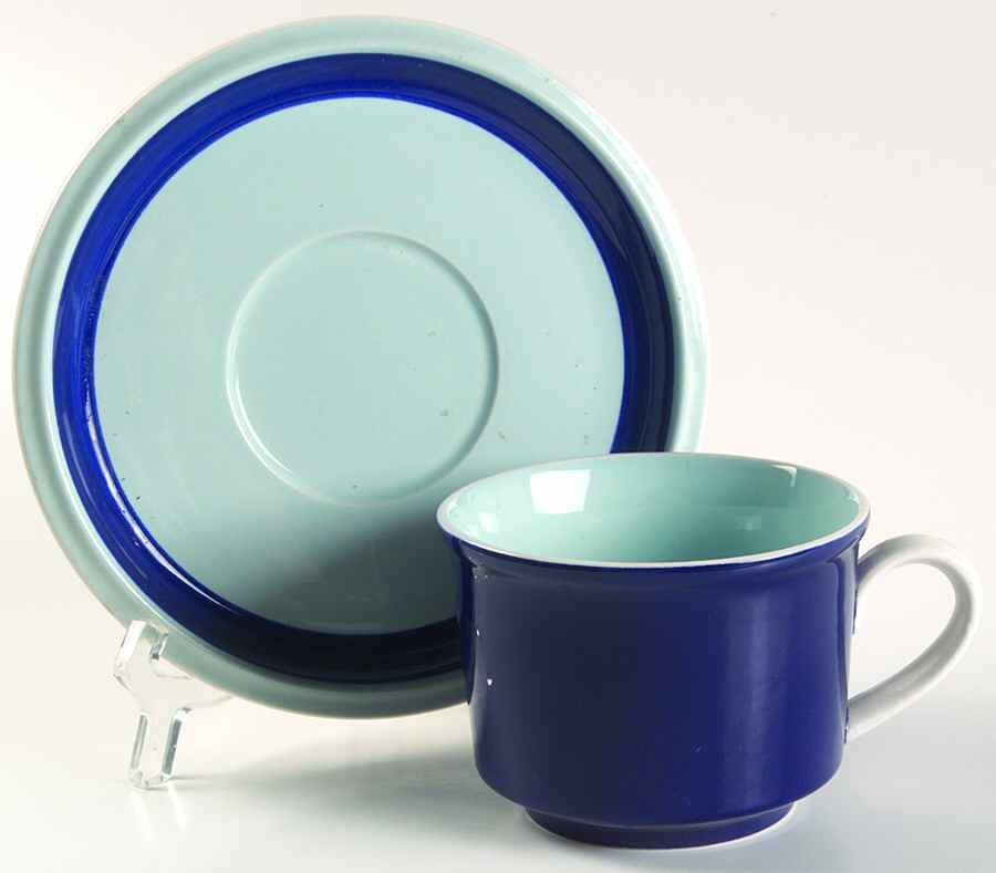 Country Store Navy Blue Flat Cup & Saucer Set by Mikasa-1