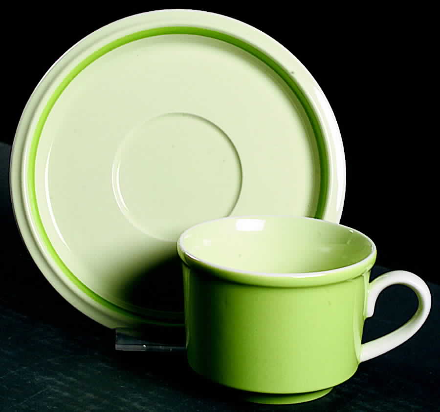 Country Store Green Flat Cup & Saucer Set by Mikasa-1