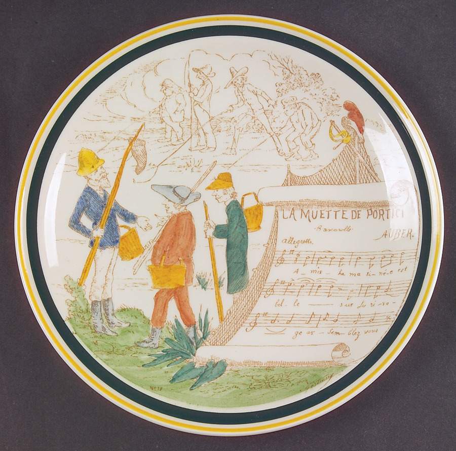 French Opera Reproductions Brown Multicolor Salad Plate by Metlox - Poppytrail - Vernon-1