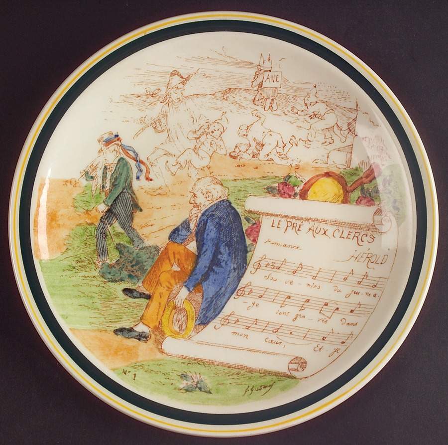 French Opera Reproductions Brown Multicolor Salad Plate by Metlox - Poppytrail - Vernon-1