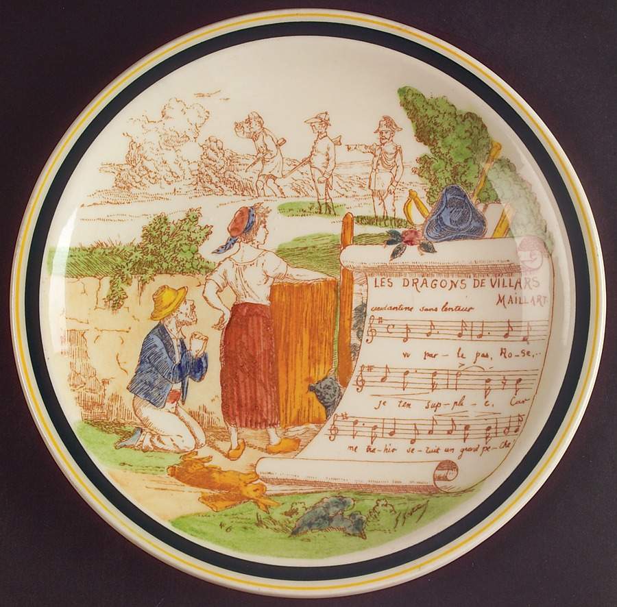 French Opera Reproductions Brown Multicolor Salad Plate by Metlox - Poppytrail - Vernon-1