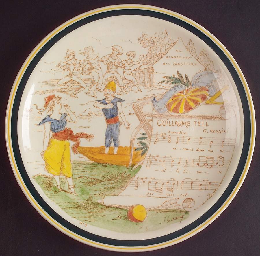 French Opera Reproductions Brown Multicolor Salad Plate by Metlox - Poppytrail - Vernon-1