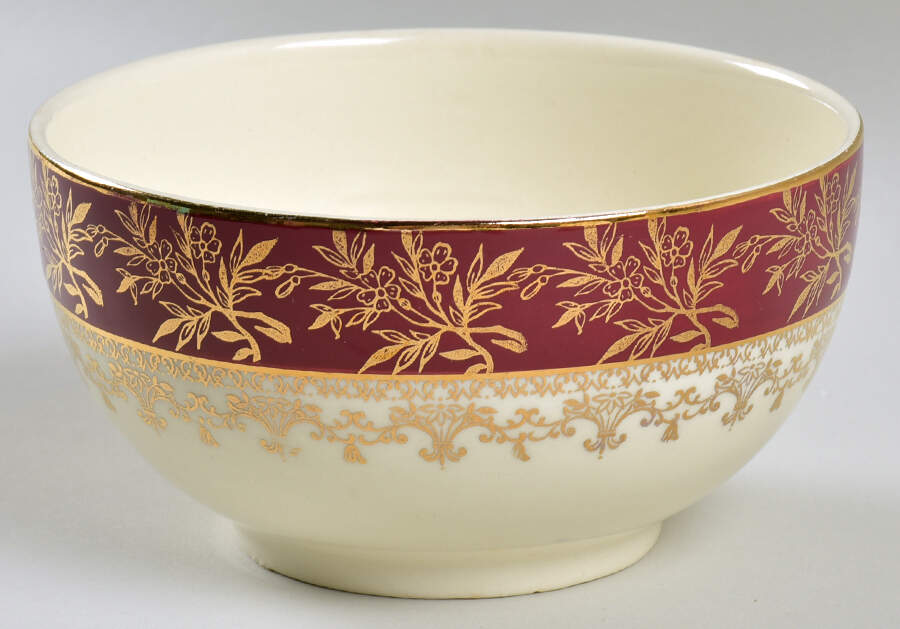 Golden Court Cranberry Bowl by J & G Meakin-1