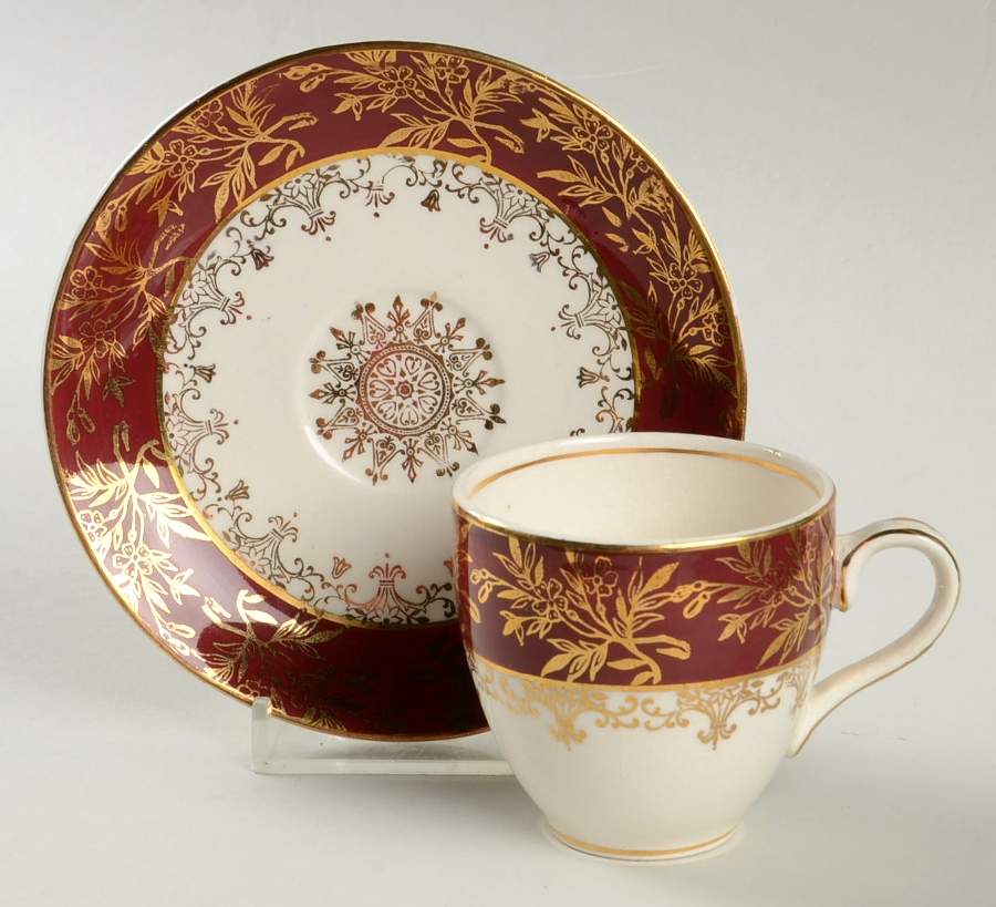 Golden Court Flat Demitasse Cup & Saucer Set by J & G Meakin-1
