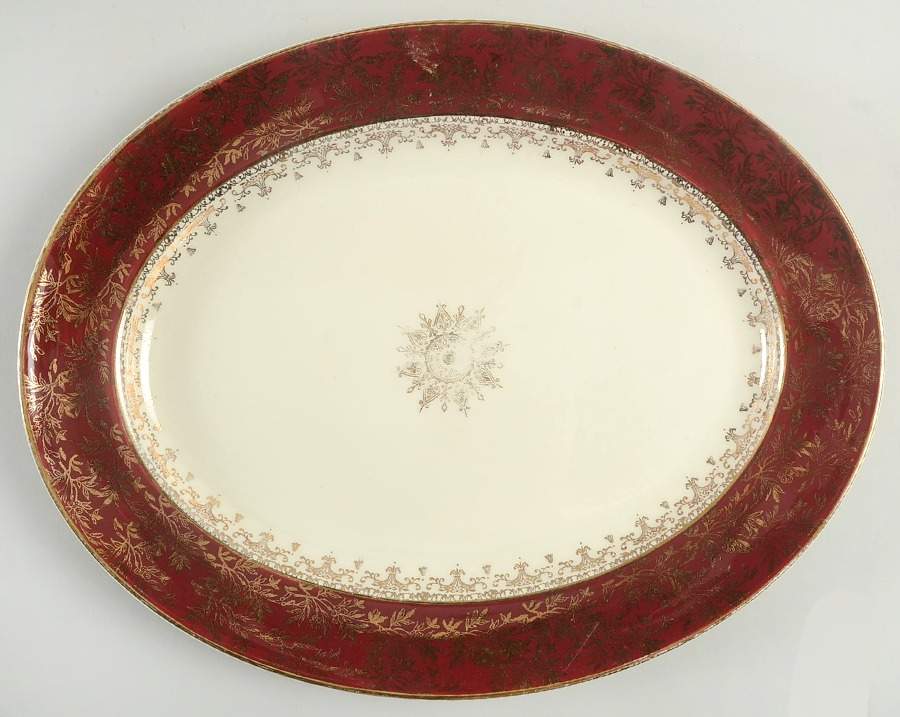 Golden Court 14" Oval Serving Platter by J & G Meakin-1