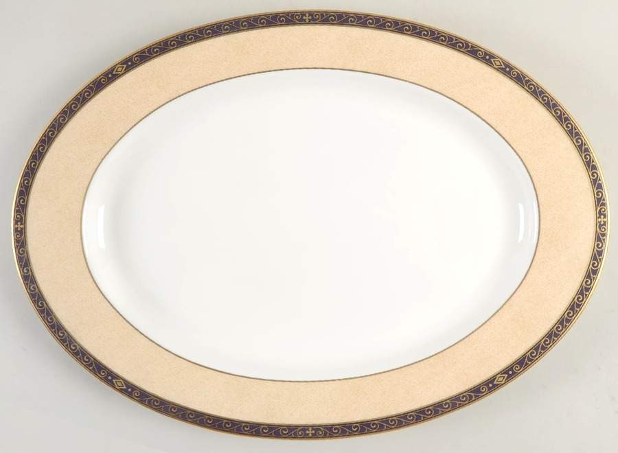Victorian Ivory 15" Oval Serving Platter by Mikasa-1
