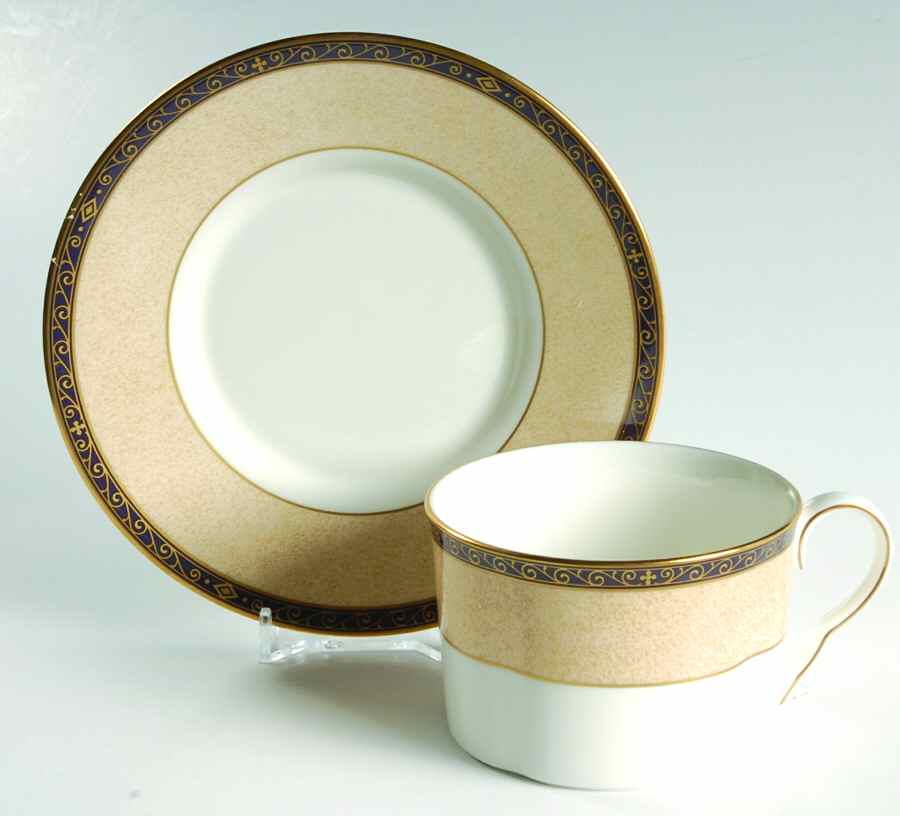 Victorian Ivory Flat Cup & Saucer Set by Mikasa-1