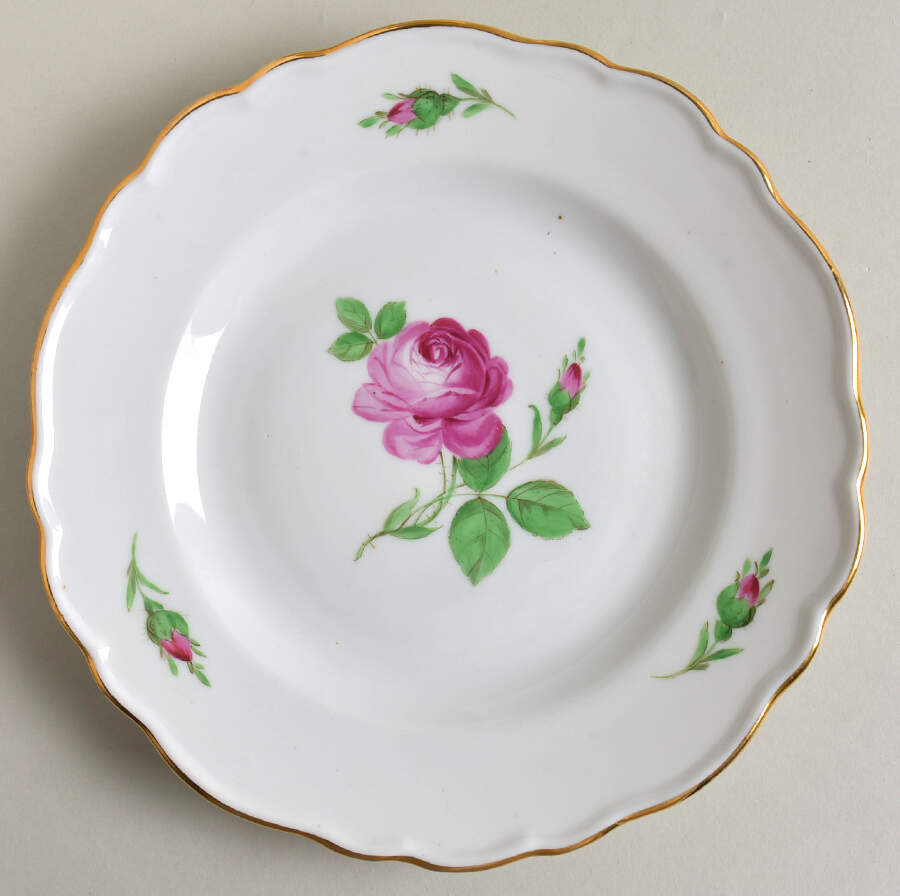 Rose Pink (Oval Backstamp) Salad Plate by Meissen (Germany)-1