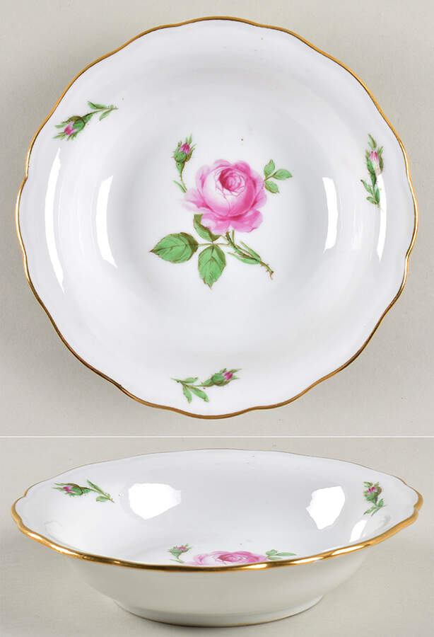 Rose Pink (Oval Backstamp) Coupe Cereal Bowl by Meissen (Germany)-1