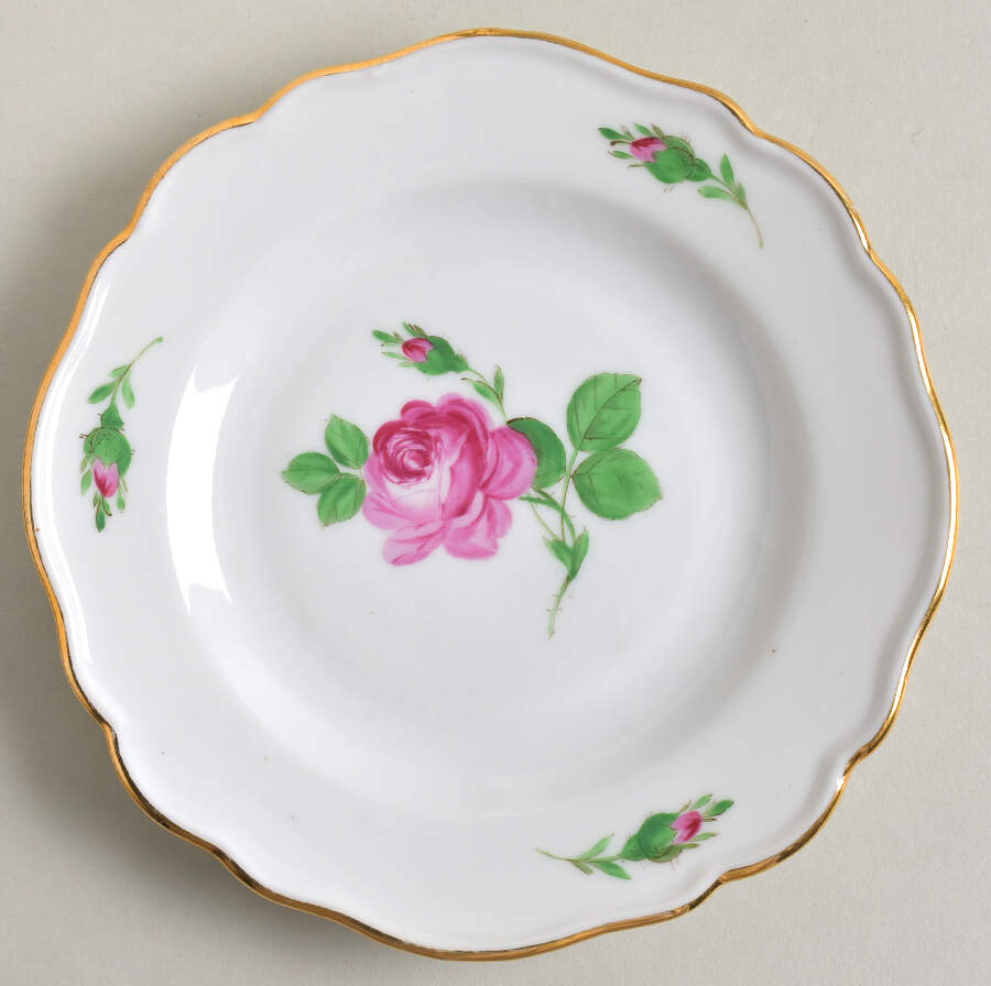 Rose Pink (Oval Backstamp) Bread & Butter Plate by Meissen (Germany)-1