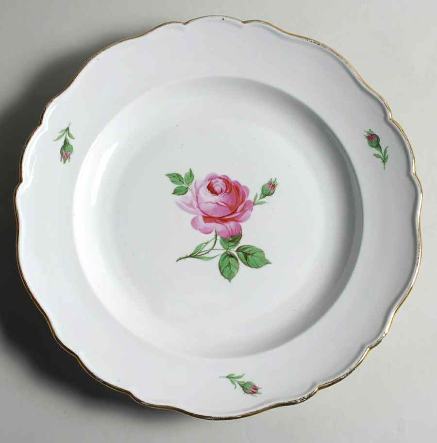 Rose Pink (Oval Backstamp) 12" Chop Plate (Round Platter) by Meissen (Germany)-1