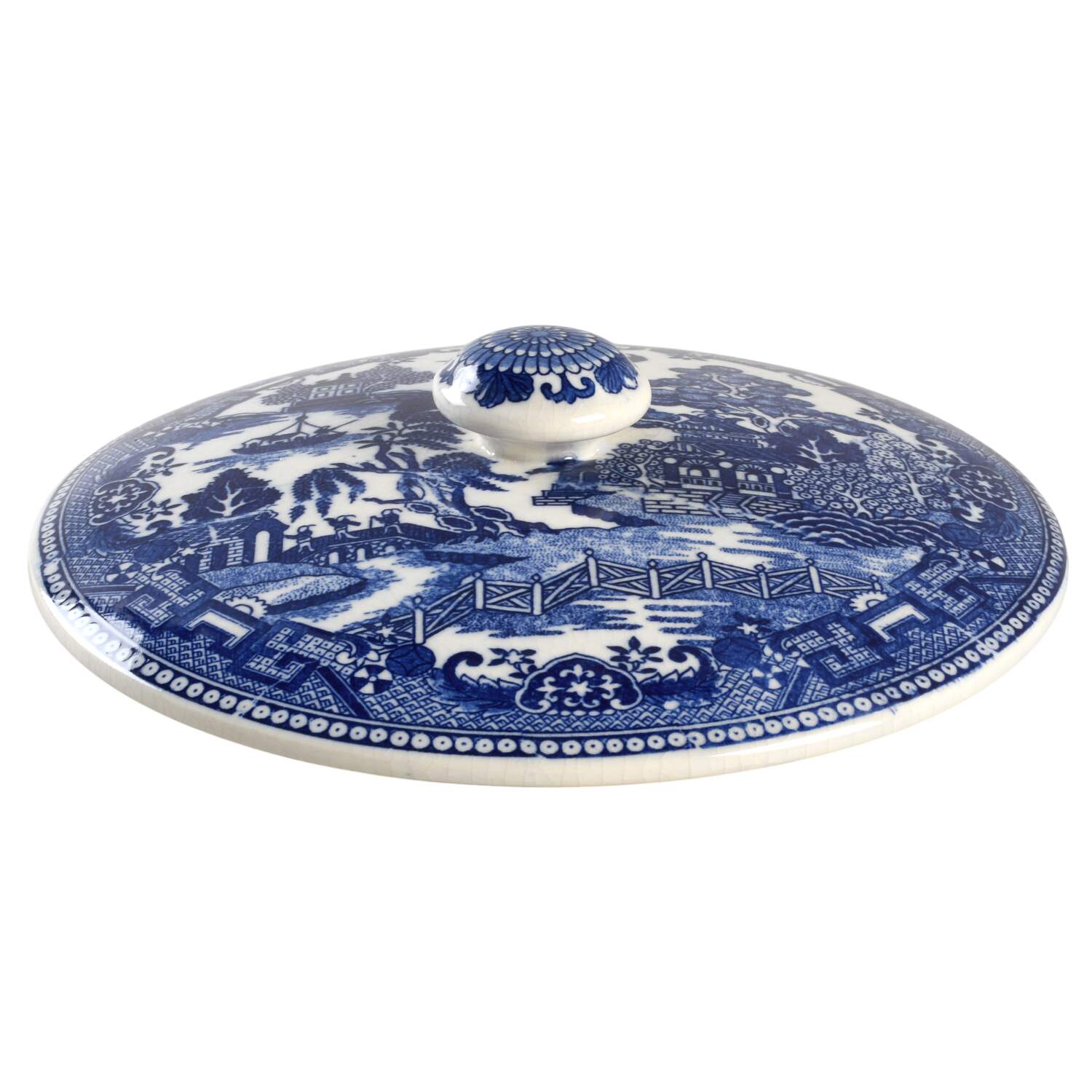 Blue Willow Lid for 3 piece Stacking Bento Box by Moriyama-1
