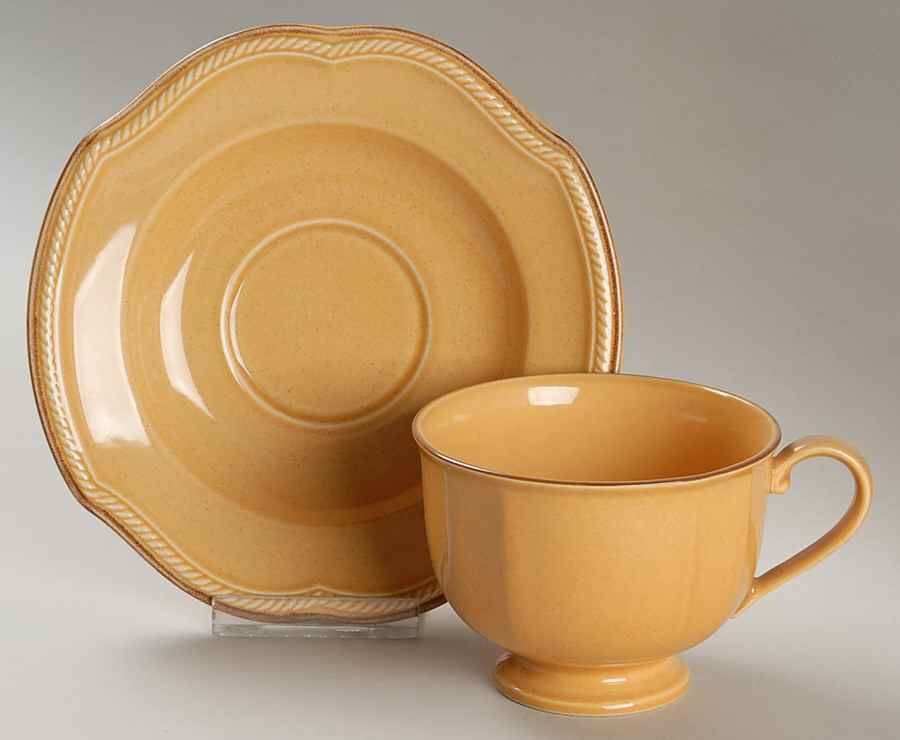 Venetian Topaz Footed Cup & Saucer Set by Mikasa-1