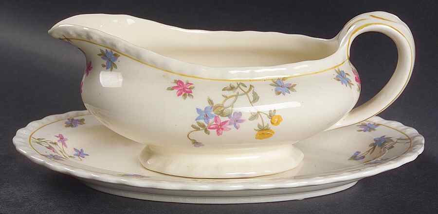 Trouville Gravy Boat & Underplate/Relish by Myott Staffordshire-1
