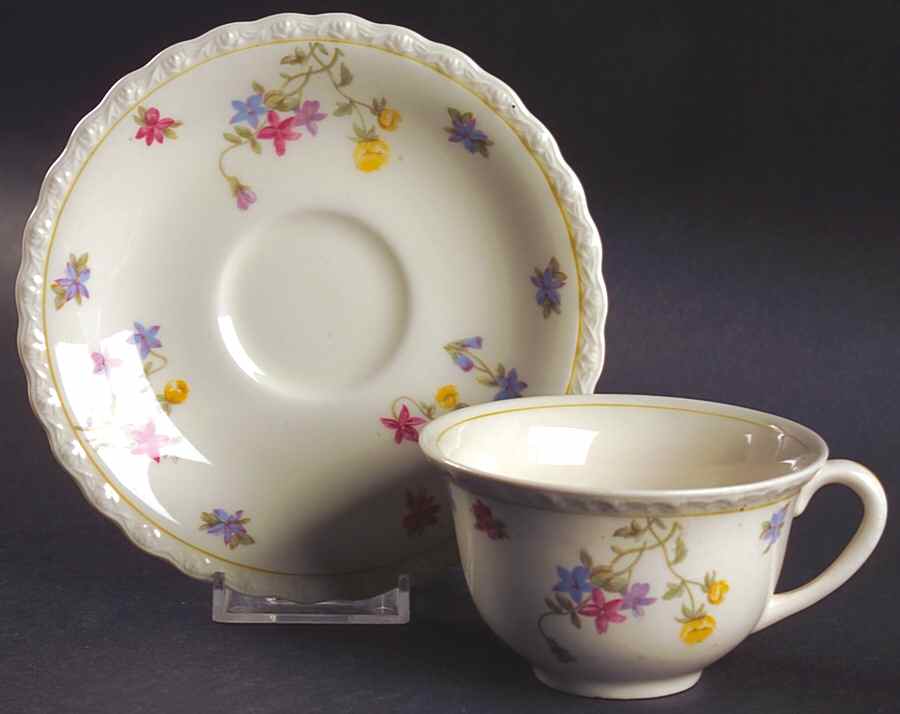 Trouville Flat Cup & Saucer Set by Myott Staffordshire-1