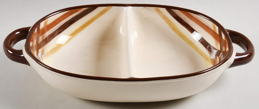 Butterscotch 10" Oval Divided Vegetable Bowl by Metlox - Poppytrail - Vernon-1