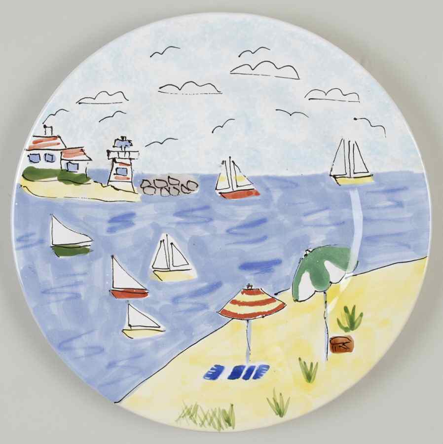 Beach Scene Salad/Dessert Plate by Mesa Intl-1
