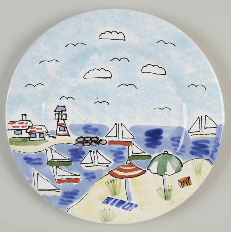 Beach Scene Salad/Dessert Plate by Mesa Intl-1