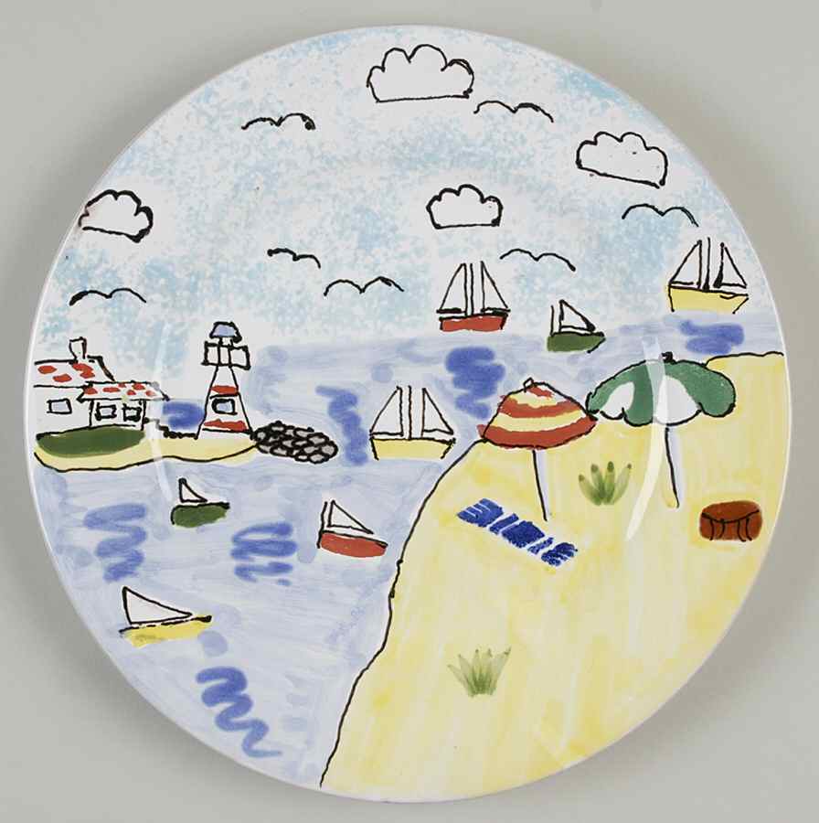 Beach Scene Salad/Dessert Plate by Mesa Intl-1