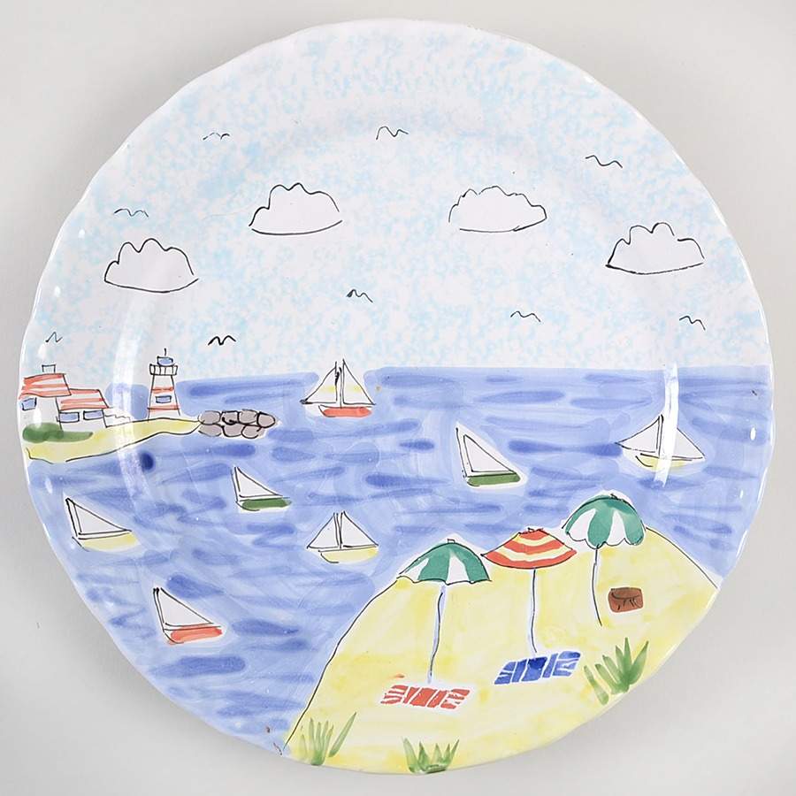 Beach Scene 12" Chop Plate (Round Platter) by Mesa Intl-1
