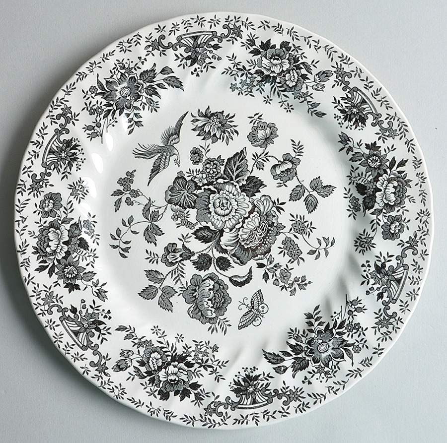 Oriental Garden Black Dinner Plate by Myott Staffordshire-1