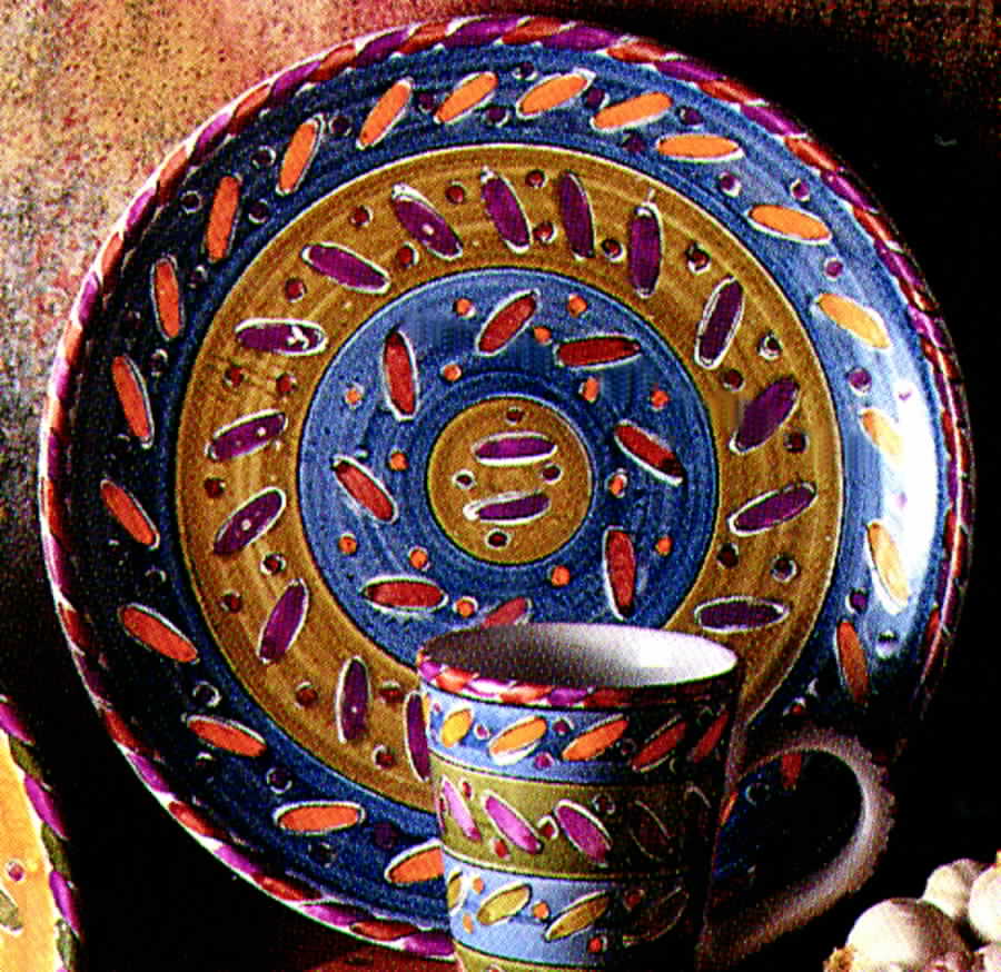 Confetti Blue Chop Plate (Round Platter) by Mesa Intl-1