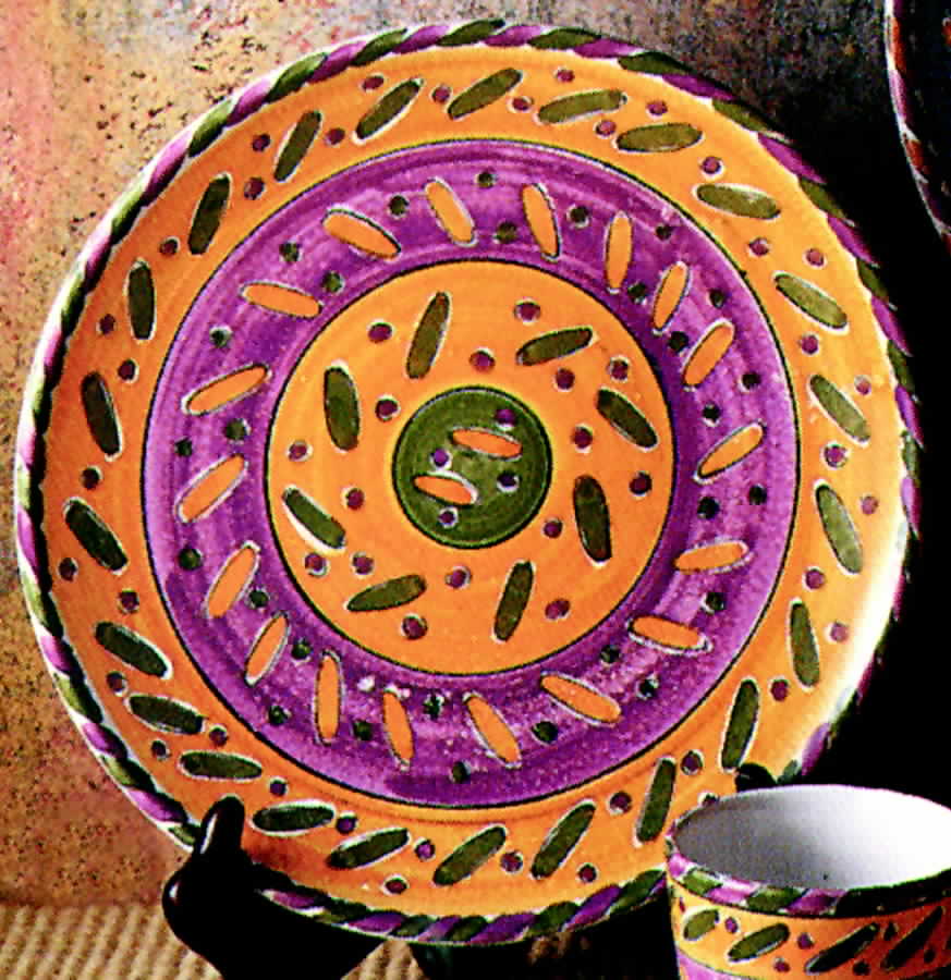 Confetti Yellow Chop Plate (Round Platter) by Mesa Intl-1