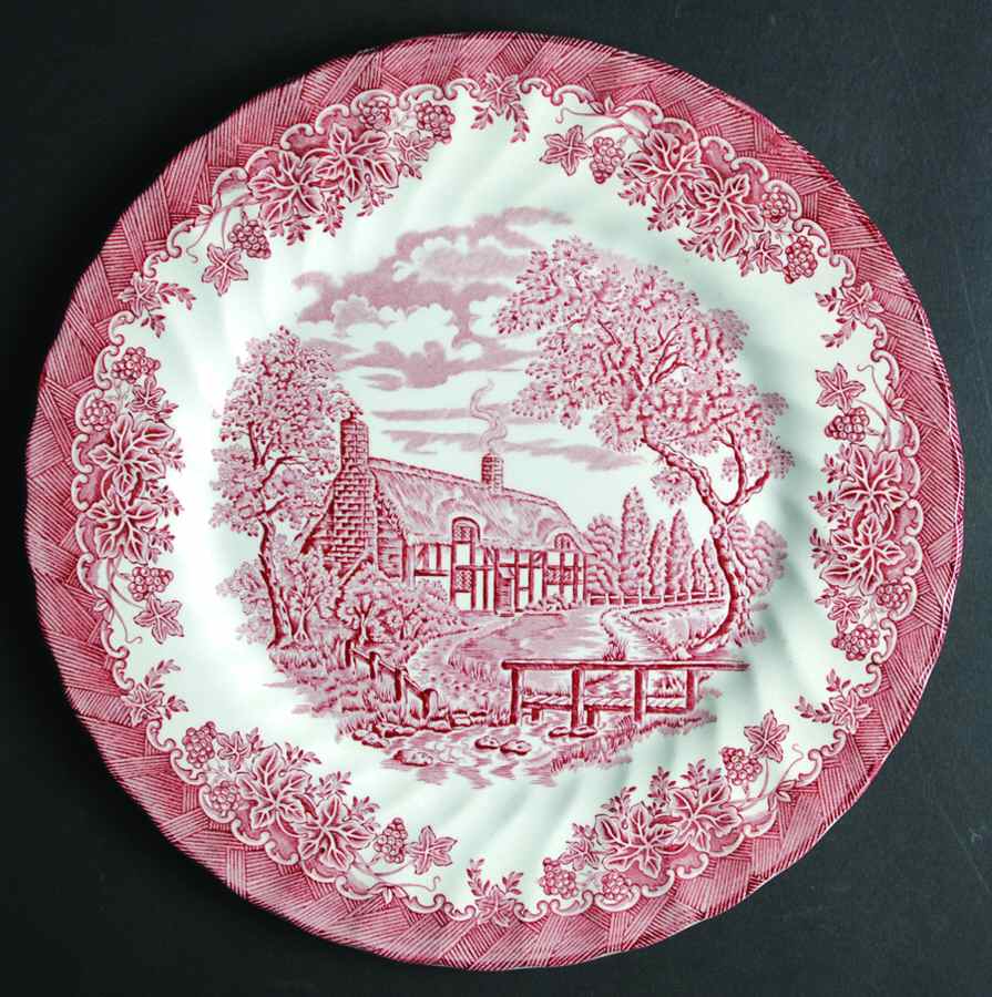 The Brook Red Dinner Plate by Myott Staffordshire-1