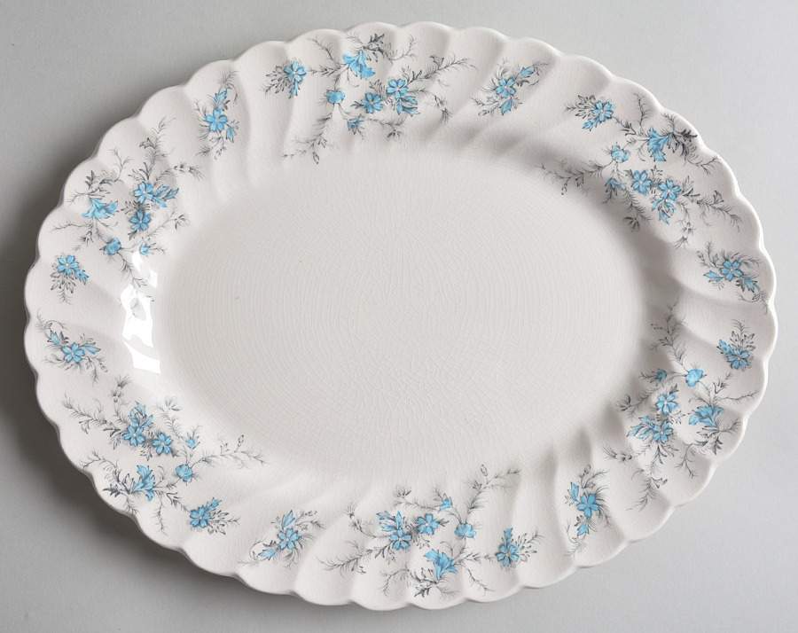 Forget Me Not 12" Oval Serving Platter by Myott Staffordshire-1