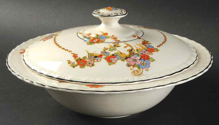 Sunburst Round Covered Vegetable by Myott Staffordshire-1