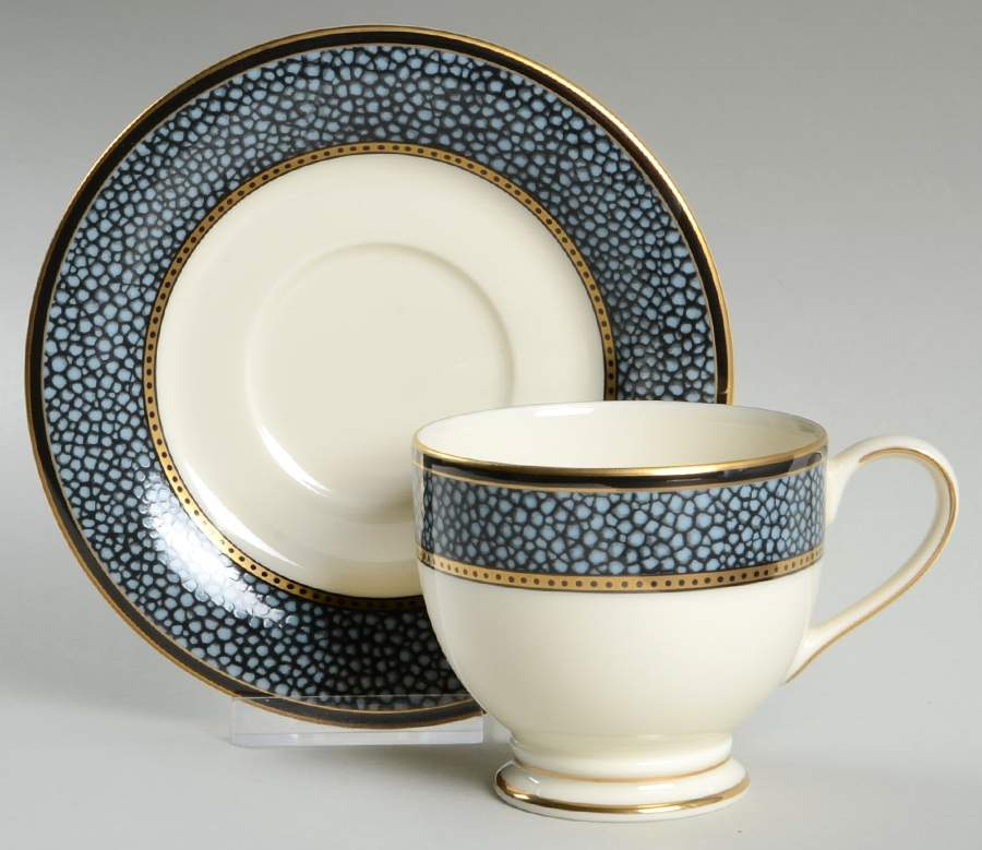 Ebony Flair Footed Cup & Saucer Set by Mikasa-1