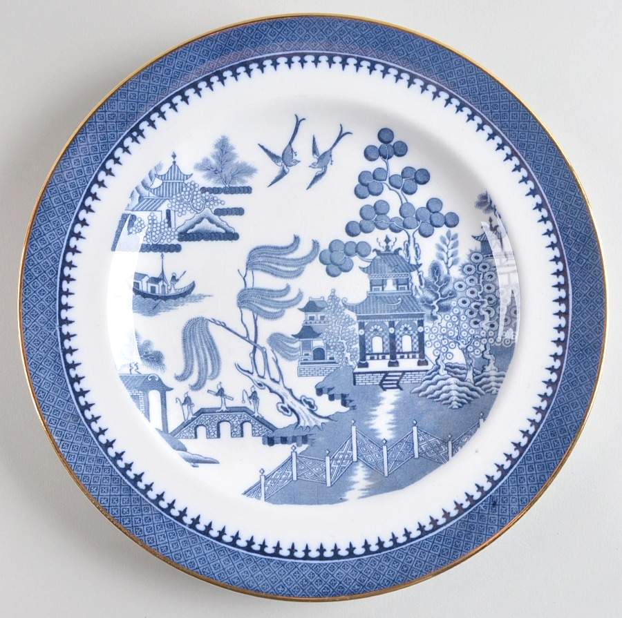 Blue Willow (Gold Trim) Dinner Plate by Minton-1