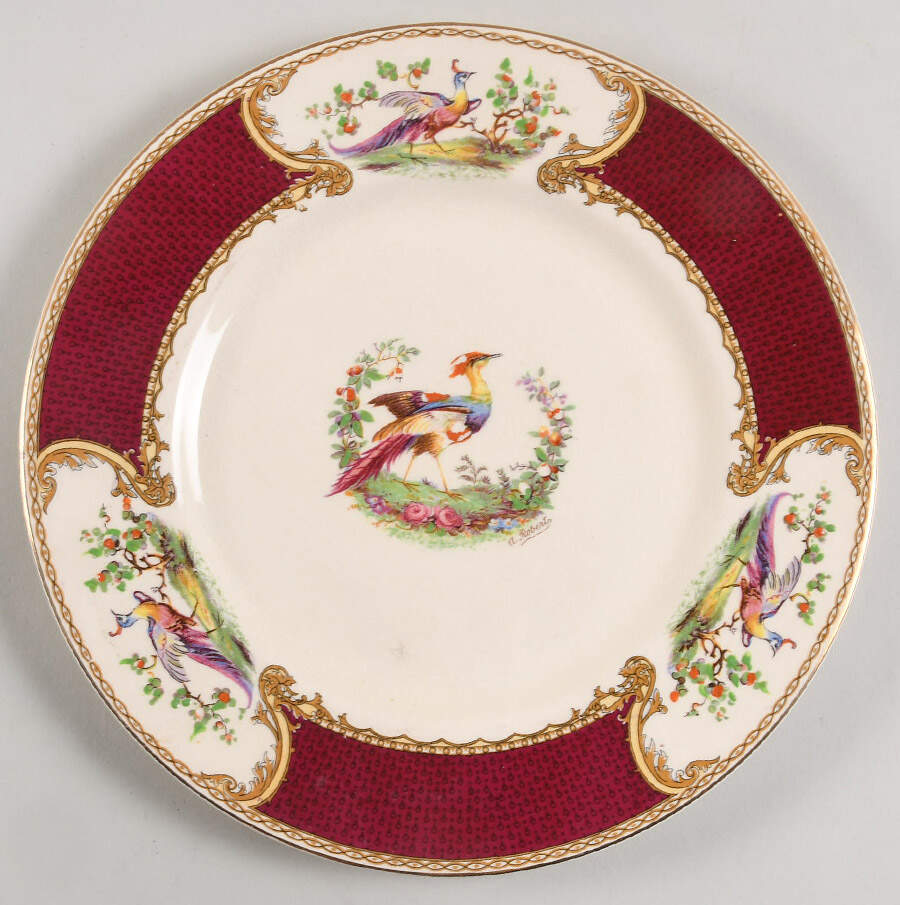 Chelsea Bird Red Large Dinner Plate by Myott Staffordshire-1
