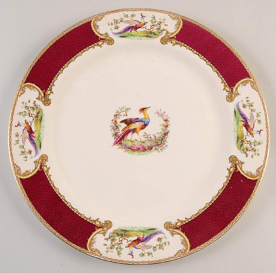 Chelsea Bird Red 13" Chop Plate (Round Platter) by Myott Staffordshire-1