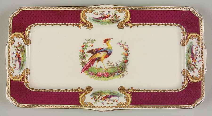 Chelsea Bird Red Large Sandwich Tray by Myott Staffordshire-1