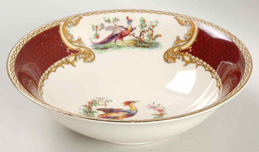 Chelsea Bird Red Coupe Cereal Bowl by Myott Staffordshire-1