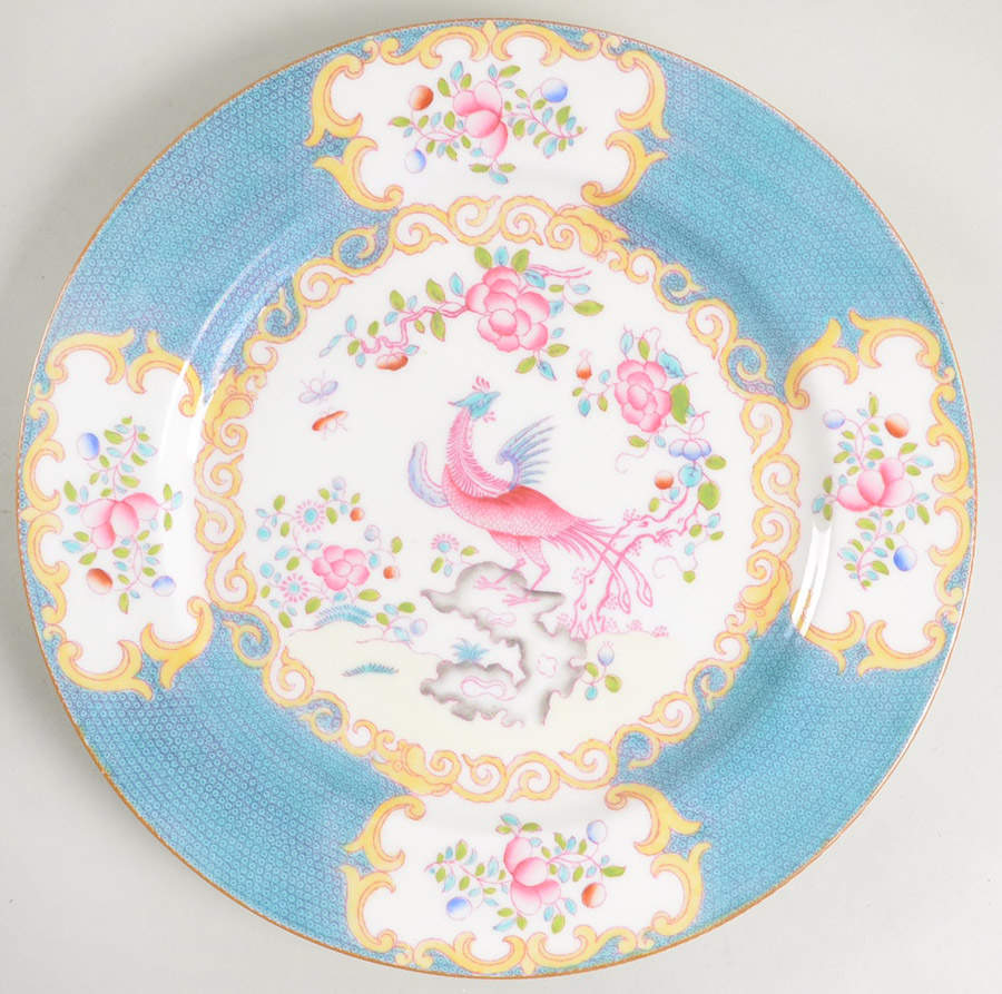 Cockatrice Turquoise (smooth) Dinner Plate by Minton-1