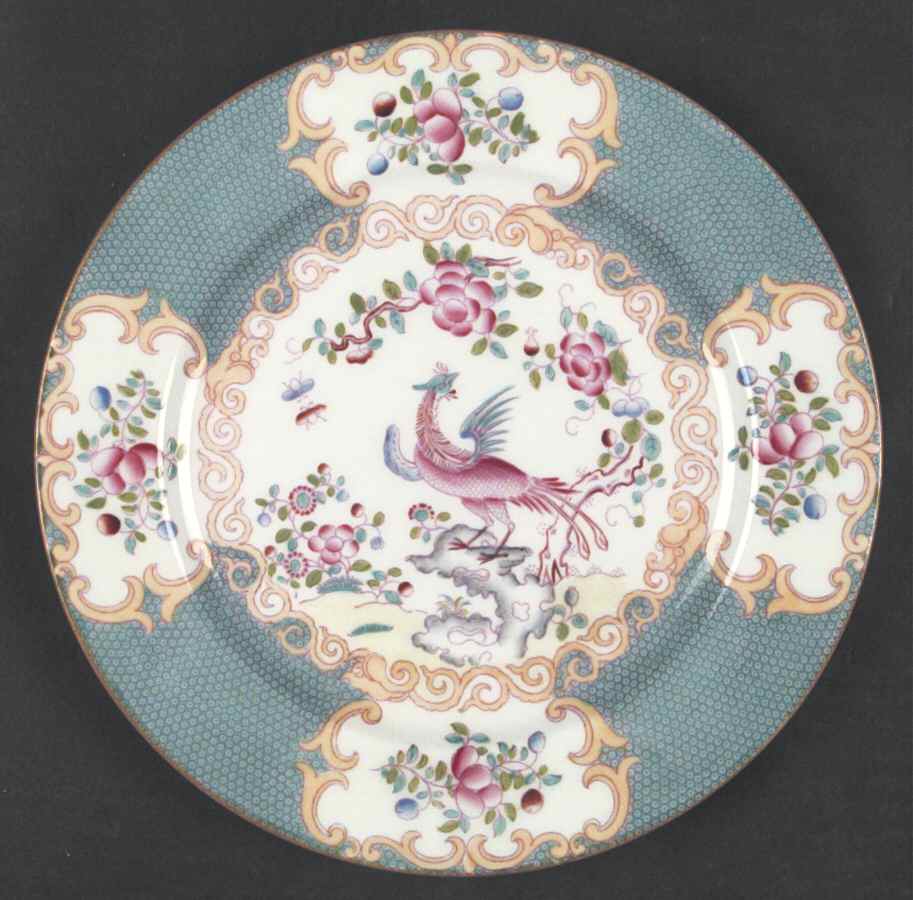 Cockatrice Turquoise (smooth) Luncheon Plate by Minton-1