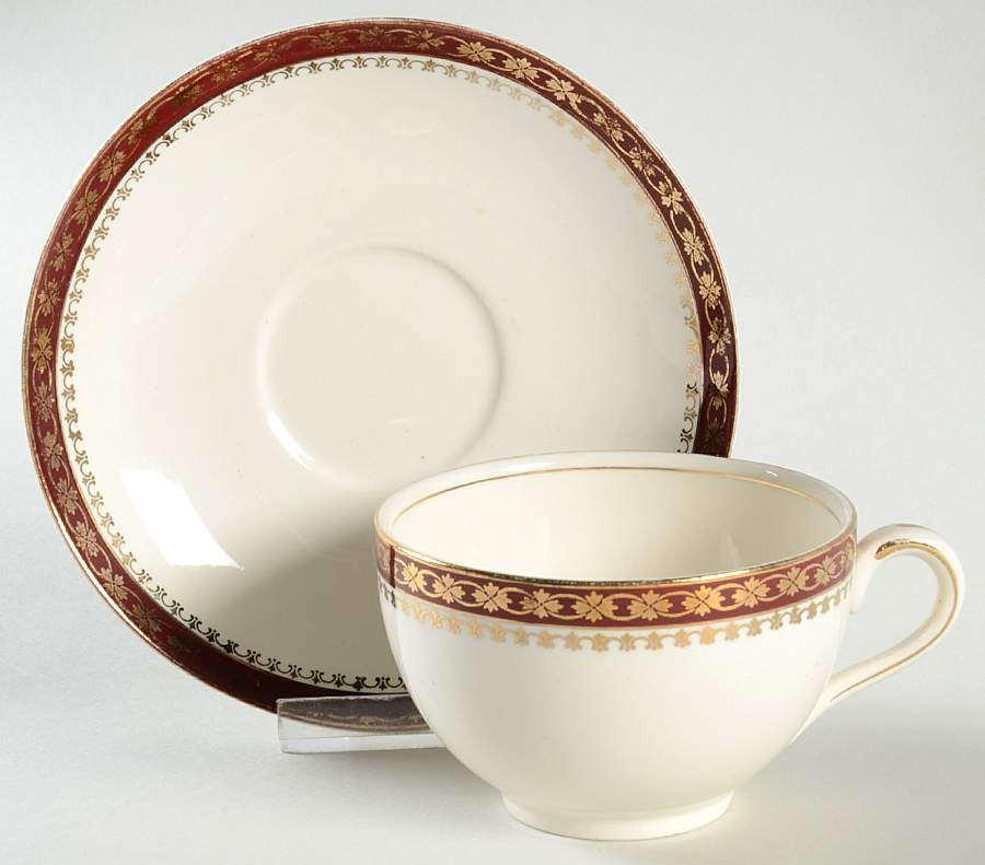 MEA53 Flat Cup & Saucer Set by Alfred Meakin-1