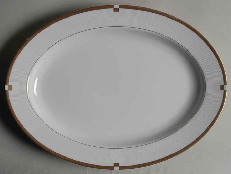 Invitation Gold 14" Oval Serving Platter by Mikasa-1