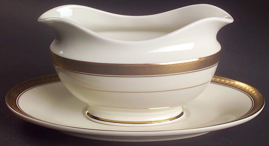 Palatial Gold Gravy Boat & Underplate by Mikasa-1