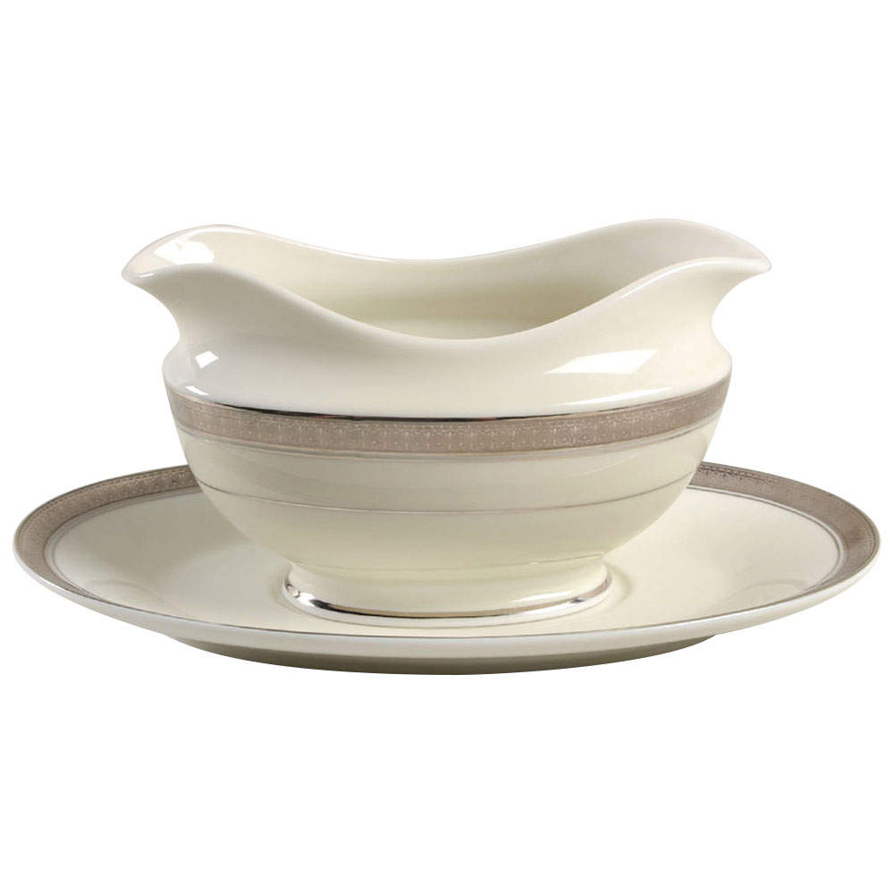 Palatial Platinum Gravy Boat & Underplate by Mikasa-1