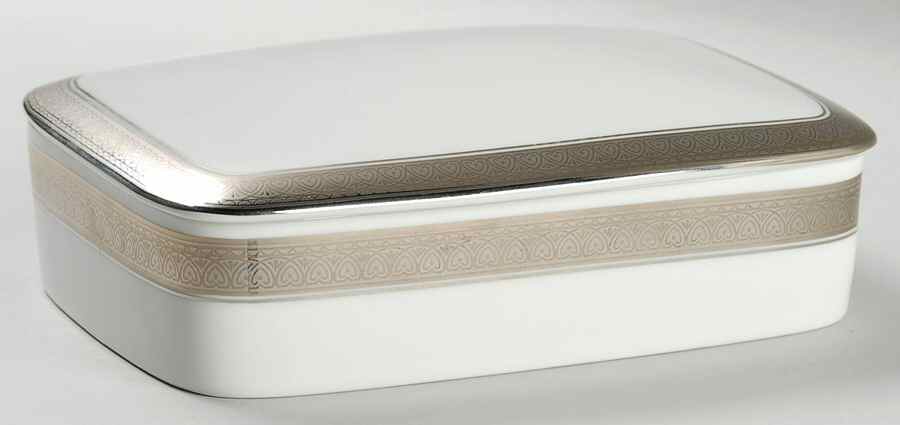 Palatial Platinum Rectangular Box with Lid by Mikasa-1