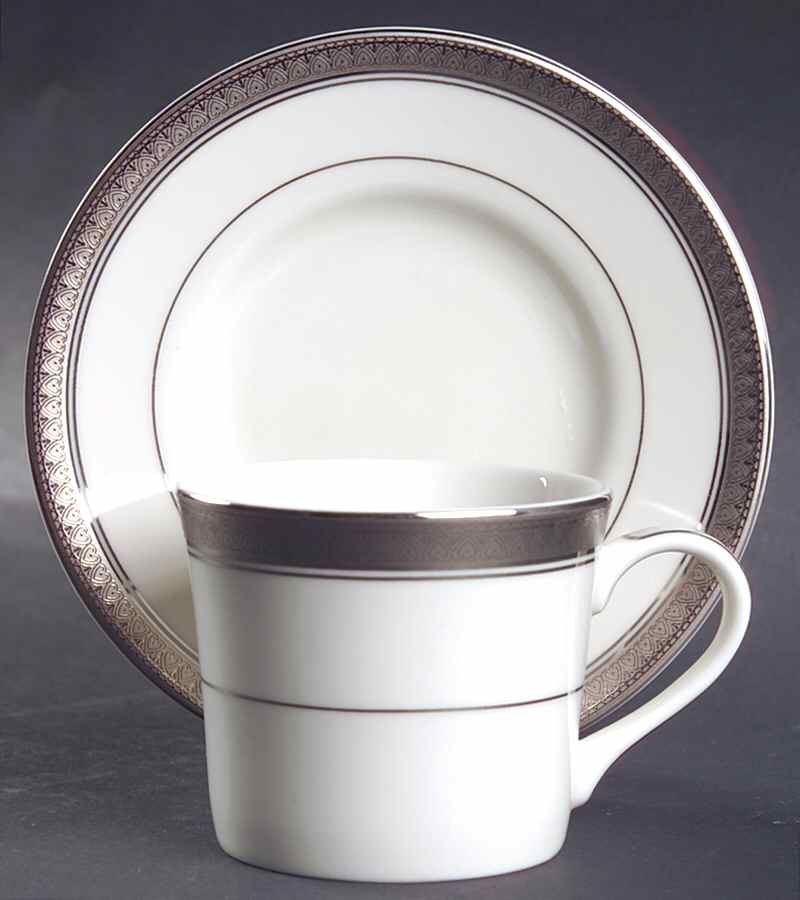 Palatial Platinum Flat Demitasse Cup & Saucer Set by Mikasa-1