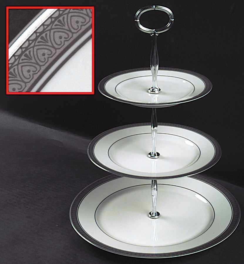 Palatial Platinum 13 7/8"-14 1/4" 3-Tiered Serving Tray(DP,SP,BB) HC by Mikasa-1