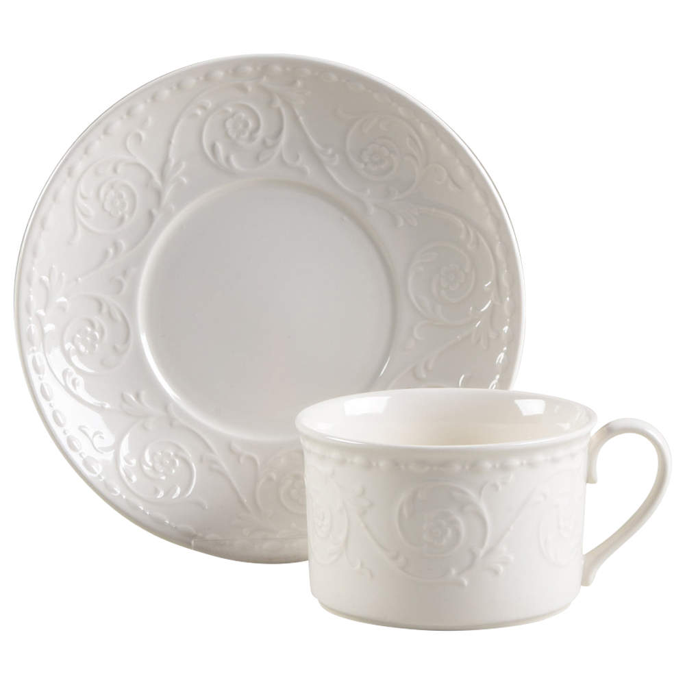 Plaza Lane Flat Cup & Saucer Set by Mikasa-1