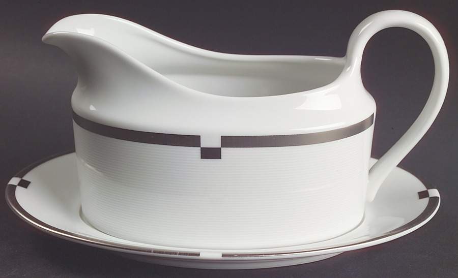 Invitation Platinum Gravy Boat & Underplate by Mikasa-1